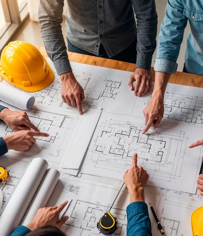Proje planları üzerinde çalışan ekip